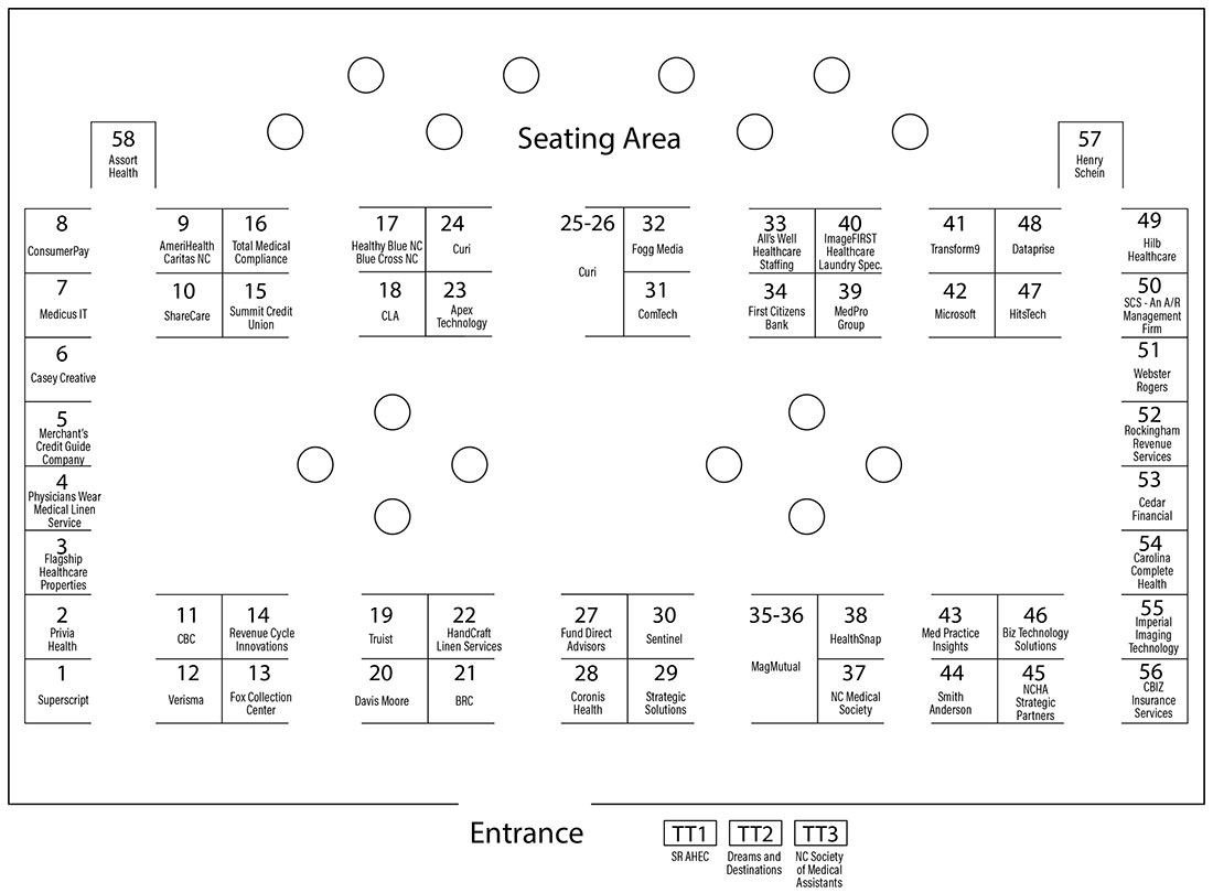 2025 Spring Conference Exhibit Hall Layout with Exhibitors